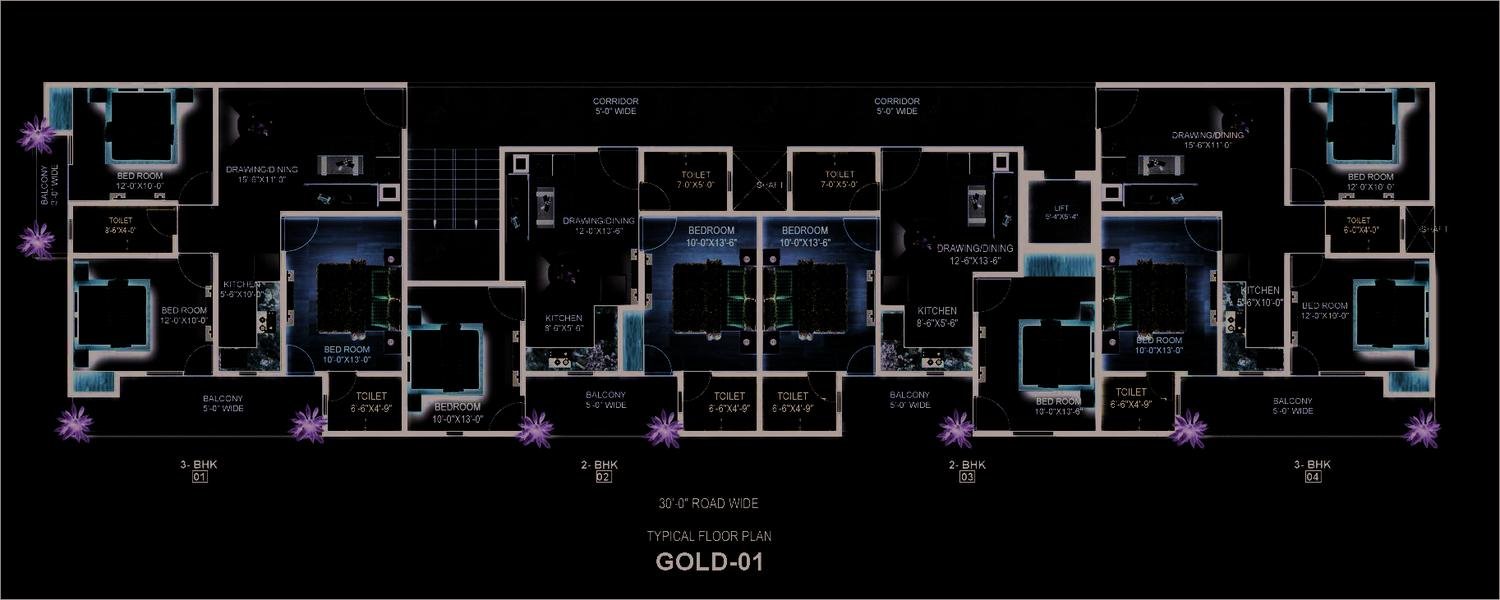 Floor plan: Gold-01 typical floor