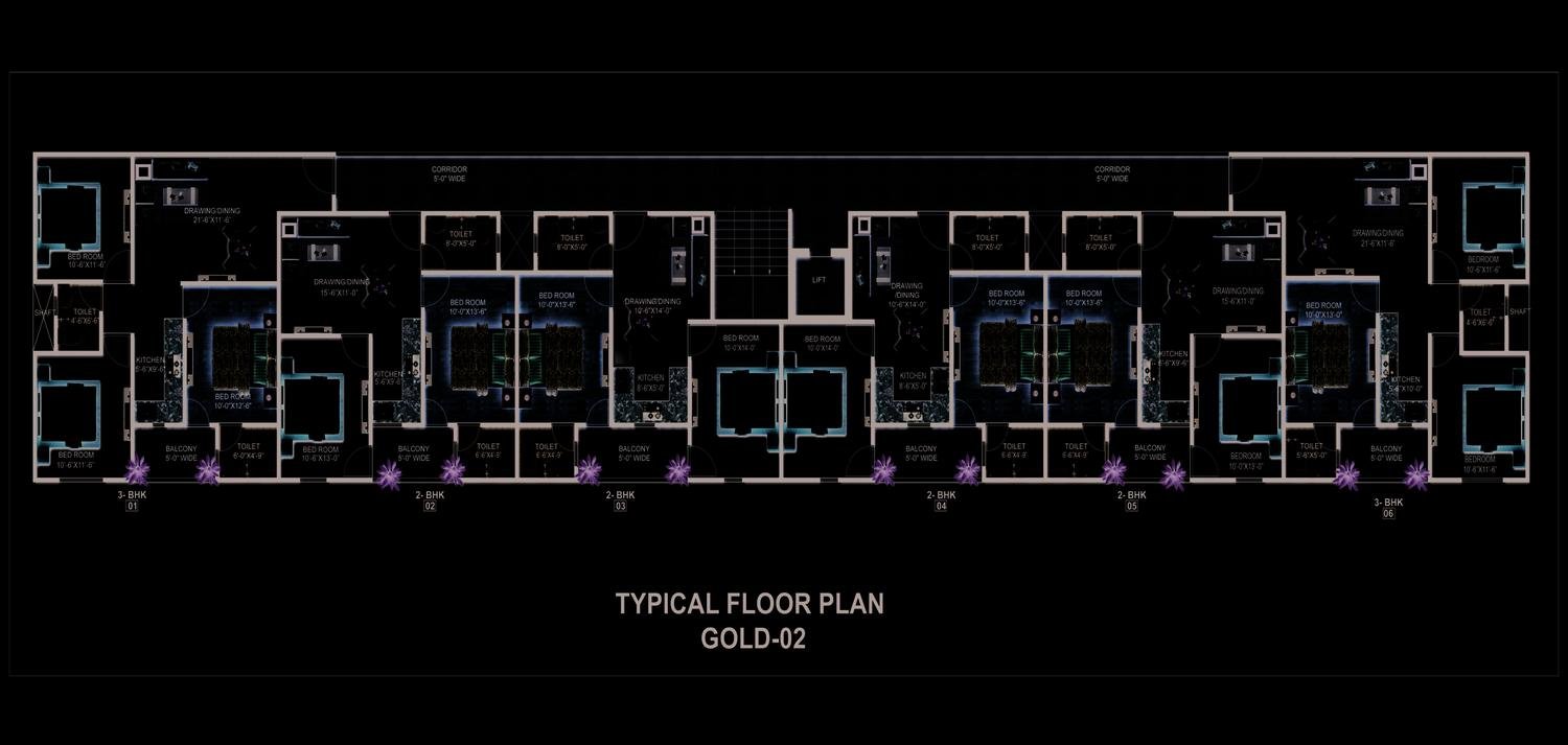 Floor plan: Gold-02 typical floor