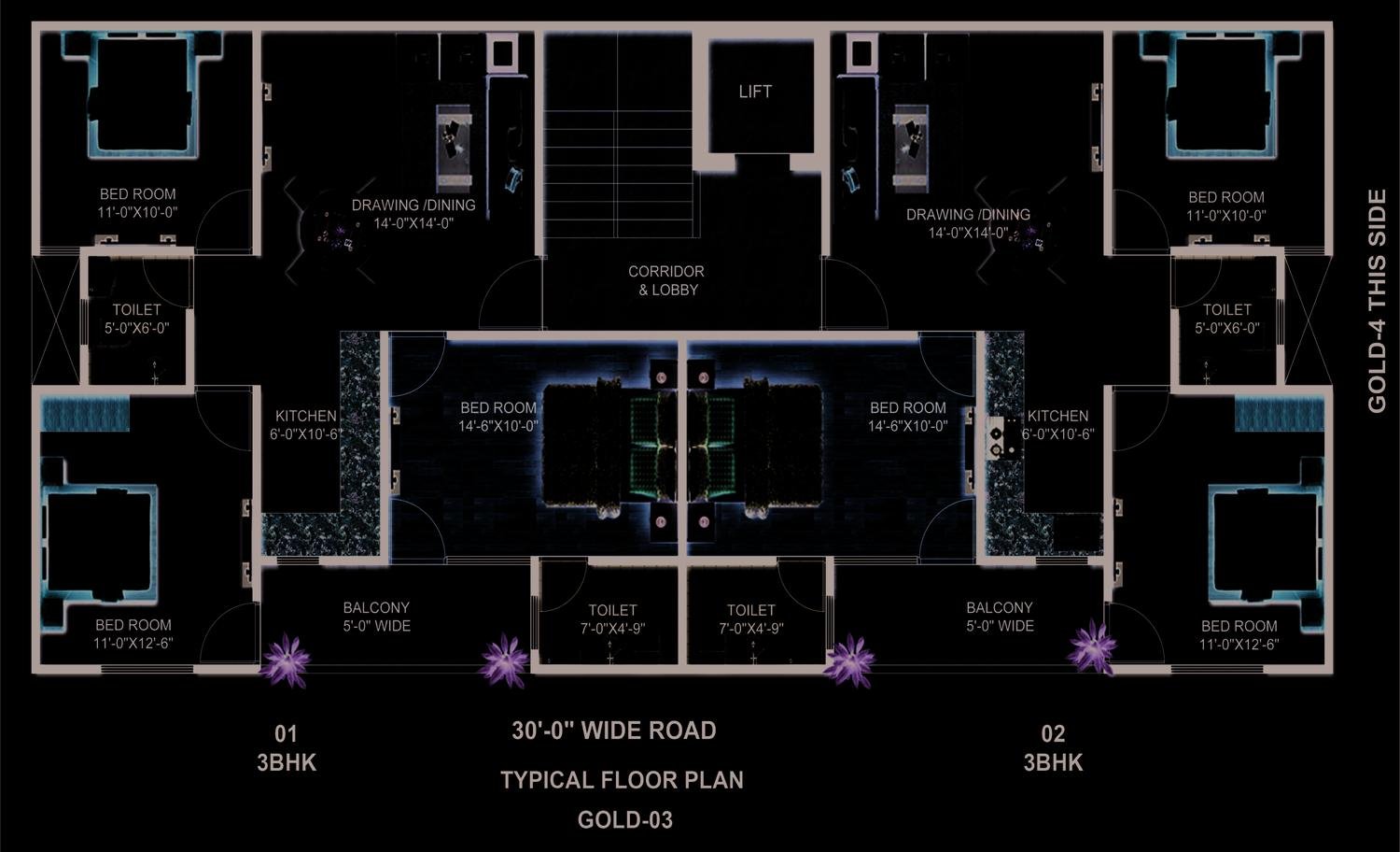 Floor plan: Gold-03 typical floor