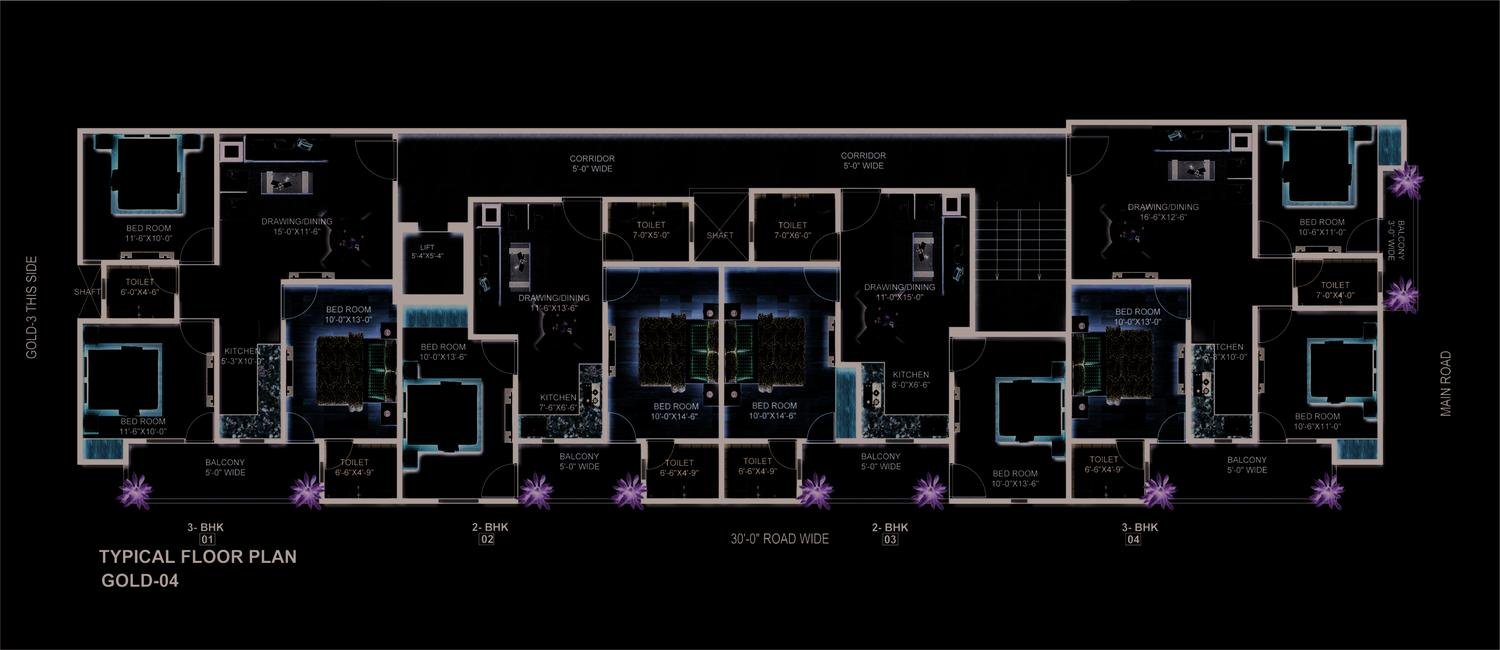 Floor plan: Gold-04 typical floor