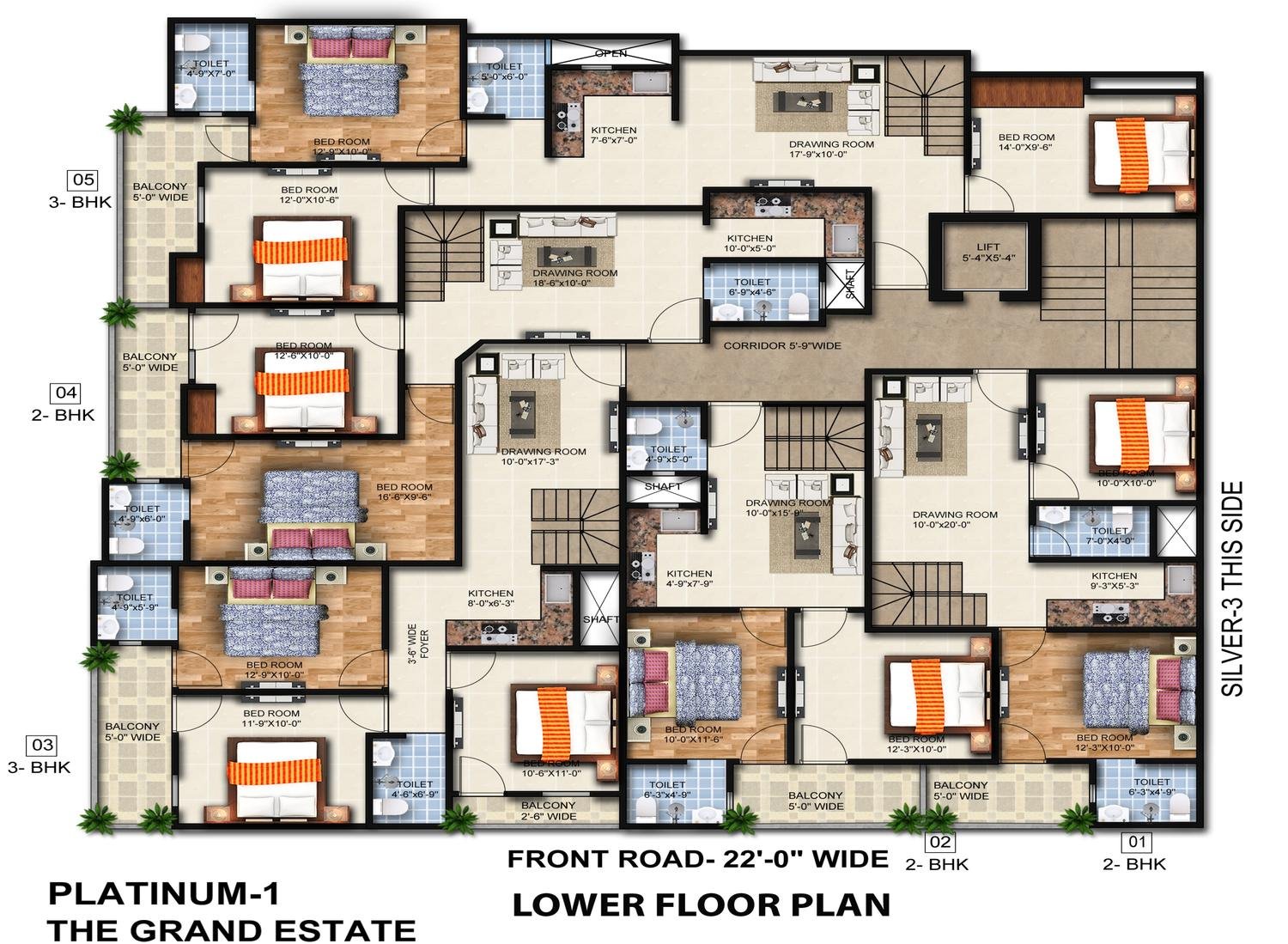 Floor plan: Platinum-1 lower floor