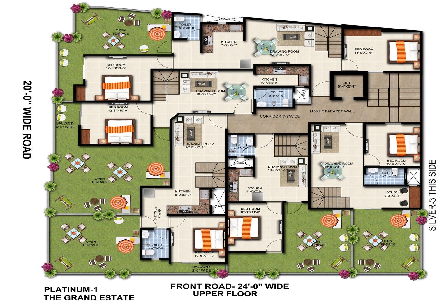 Floor plan: Platinum-1 upper floor