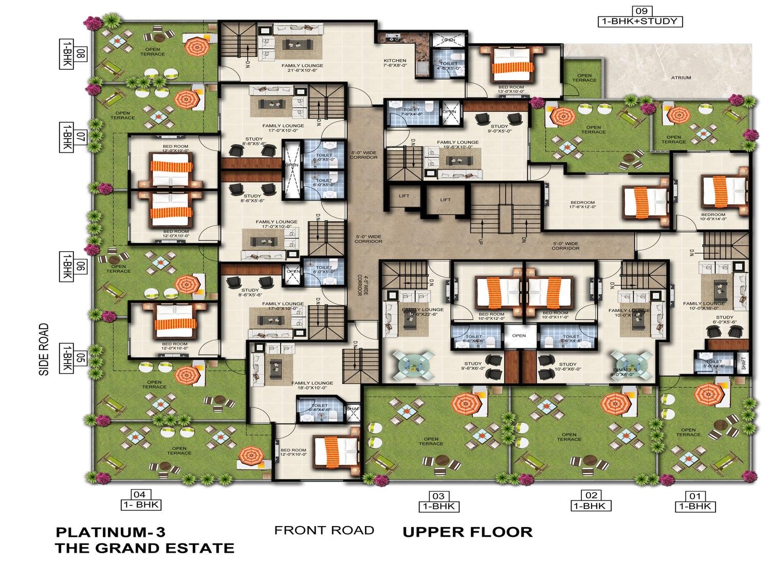 Floor plan: Platinum-3 upper floor