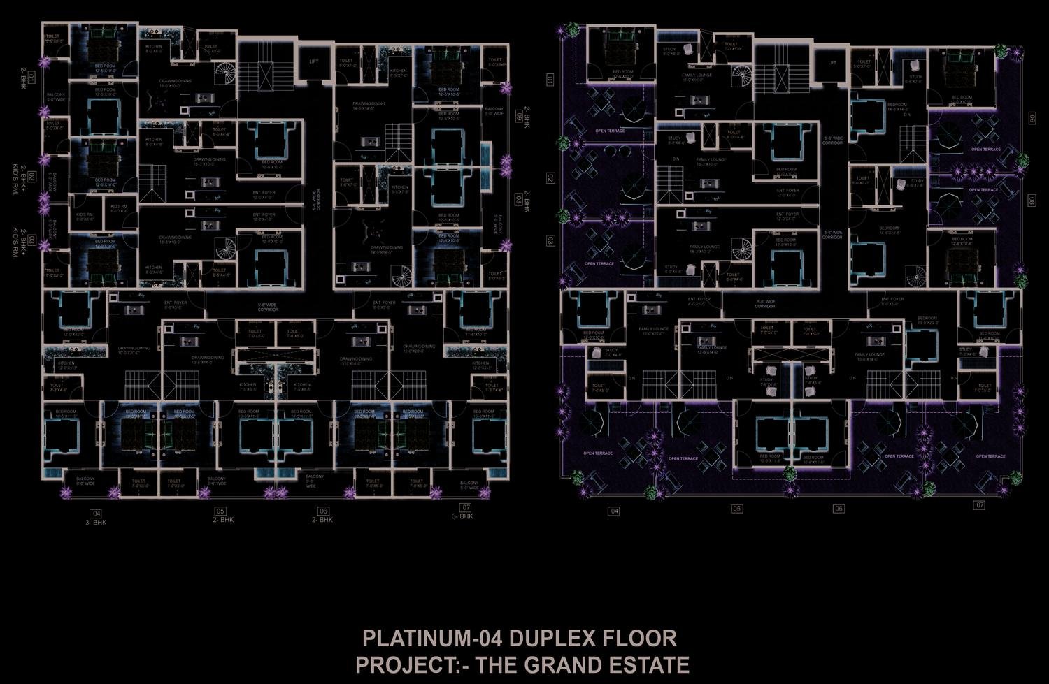 Floor plan: Platinum-4 duplex floors