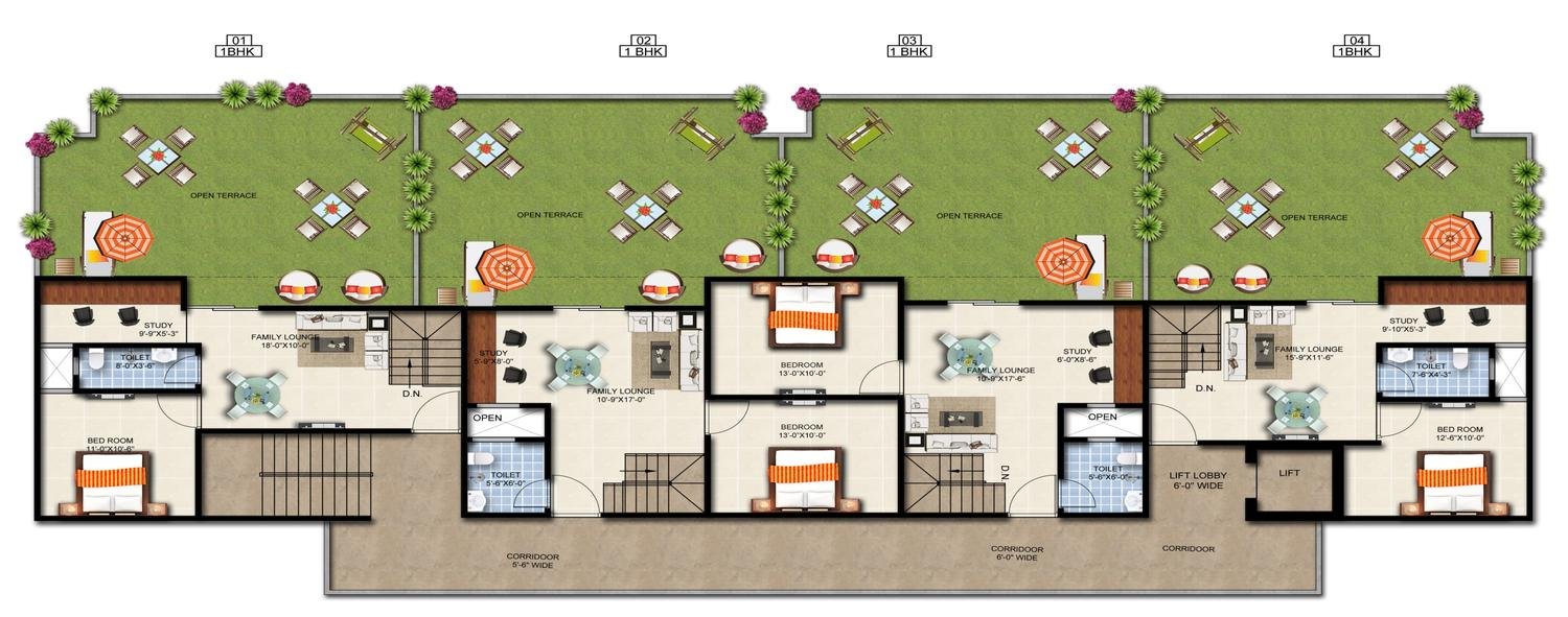 Floor plan: Silver-05 duplex, upper floor
